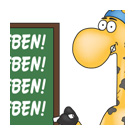 Giraffe an der Tafel